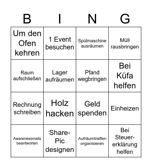 LADEN BINGO Card