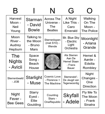 Fire Horse Moon Girlies Bingo Card