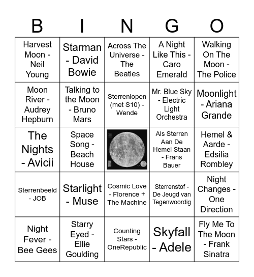 Fire Horse Moon Girlies Bingo Card