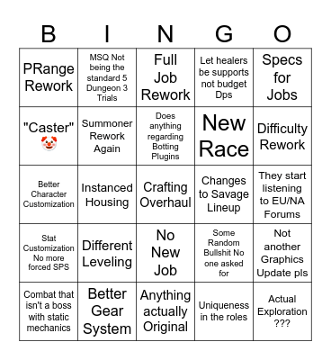 8.0 Copium Bingo Card
