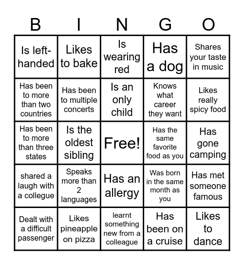 Icebreaker Bingo: Find Someone Who Bingo Card
