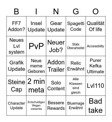 Fan Fest Bingo Card