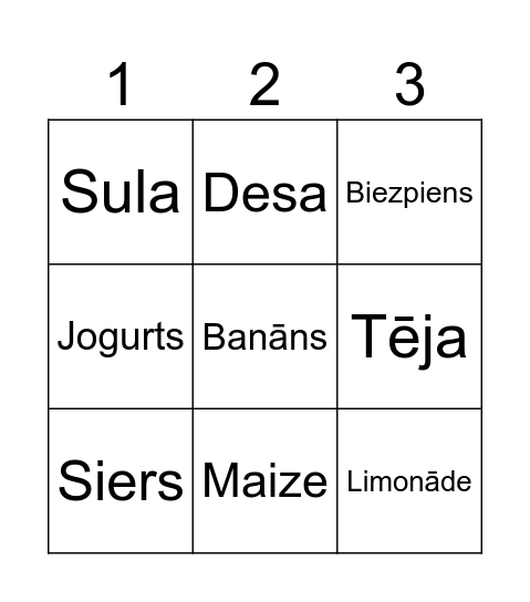 Veikals Bingo Card