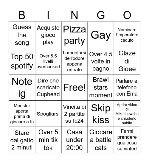 Monster Bingo Card