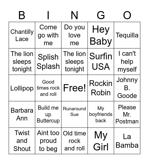 PACE Music Jingo Bingo Card
