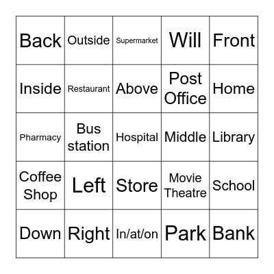 Place review Bingo Card