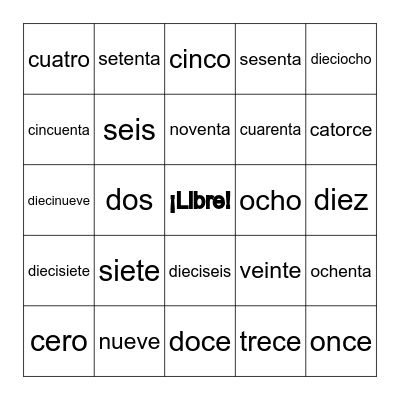 Números 0-100 Bingo Card