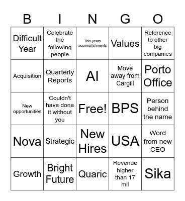 Annual Meeting Bingo Card