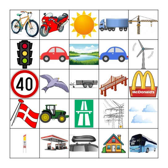 Køretur 1 Bingo Card