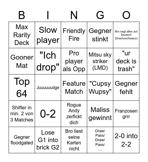 Swiss Nationals Bingo Card