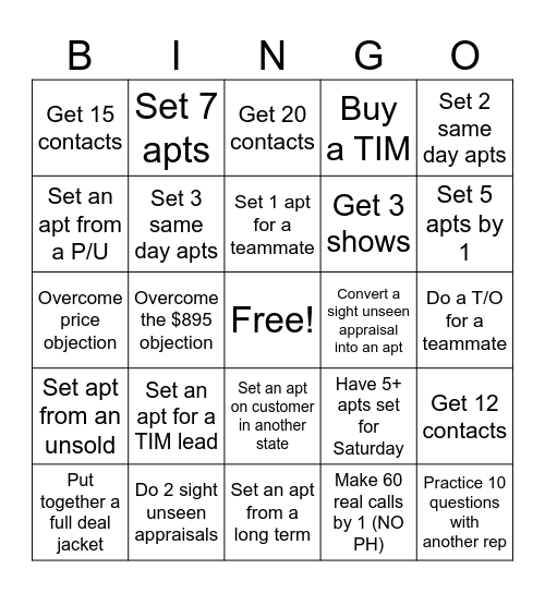 BDC BINGO Card