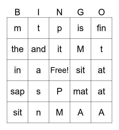 UFLI Review Lessons 1-10 Bingo Card
