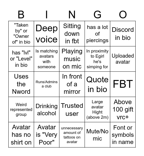 Eboy Bingo Card