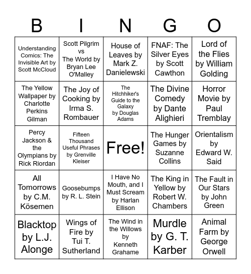 Book Bingo! Bingo Card