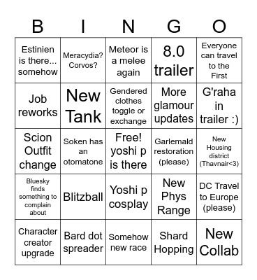 Fanfest 2026 Bingo Card
