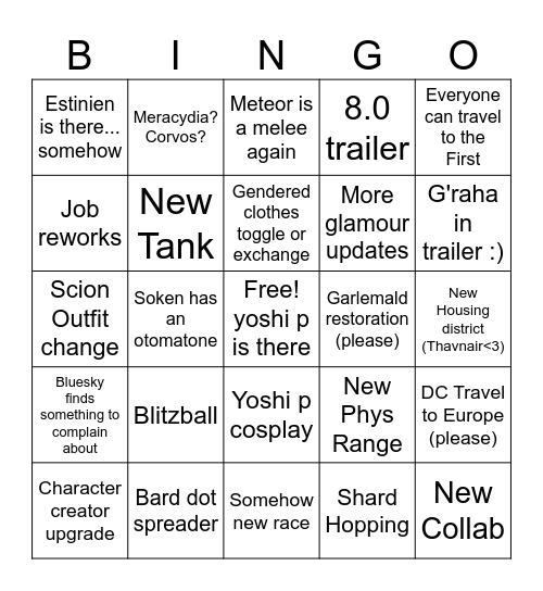 Fanfest 2026 Bingo Card