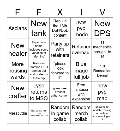 Keynote Bingo Card