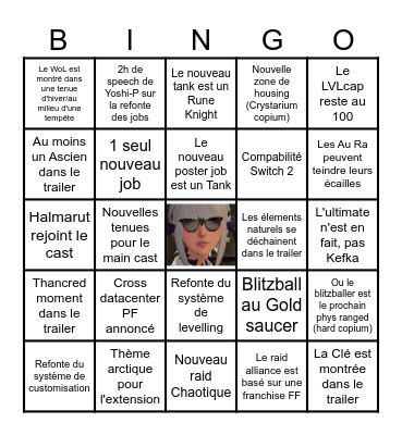 prédictions de Rhia pour FFXIV 8.0 Bingo Card
