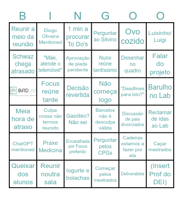 Team Meeting Quedas Bingo Card