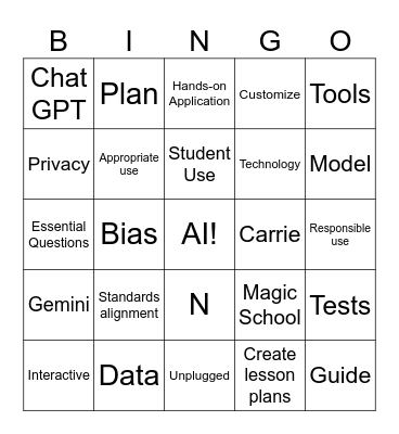 PD Bingo Card