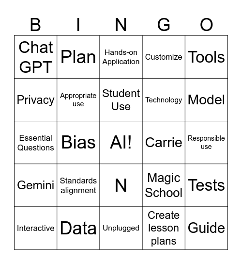 PD Bingo Card