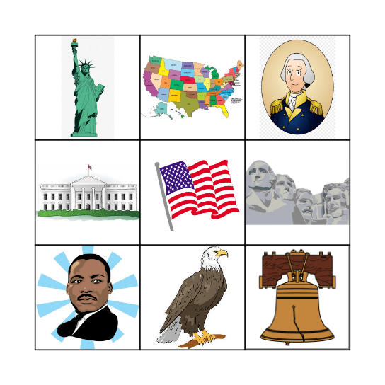 American Symbols Bingo Card