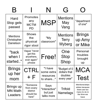 5/11 BINGO Card