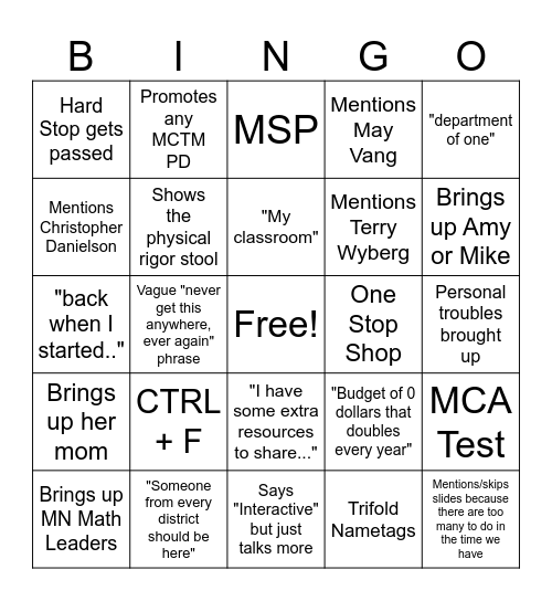 5/11 BINGO Card