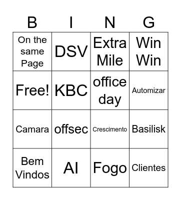 AMA Bingo Card
