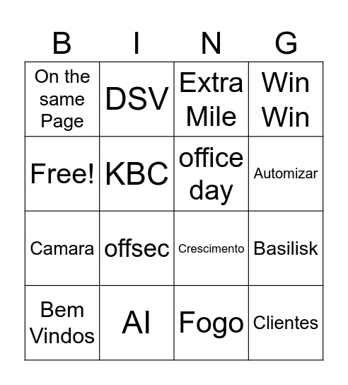 AMA Bingo Card