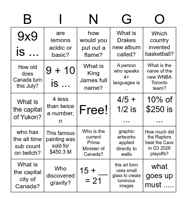 STEM Bingo Card