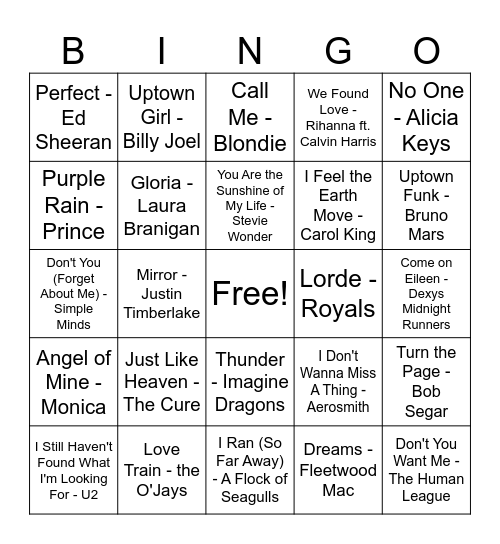 Music BINGO #3 Bingo Card
