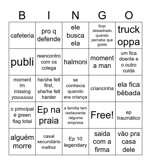 dorama bingo Card