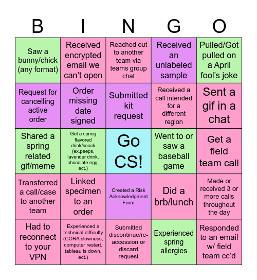 Sprinkle of Spring Bingo Card