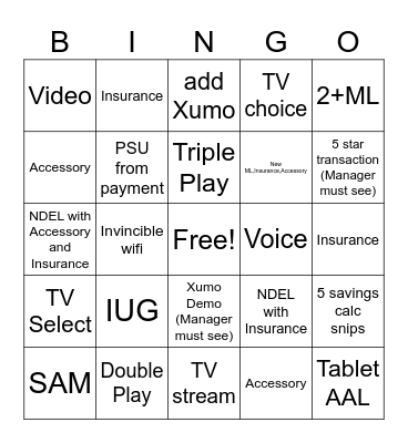 Mercier Bingo Card