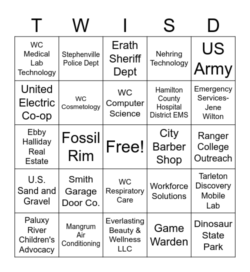25/26 Career Fair Bingo Card