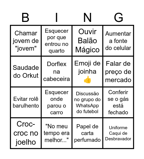 40tão do Cleiton Bingo Card