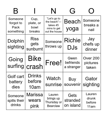 BHI BINGO Card