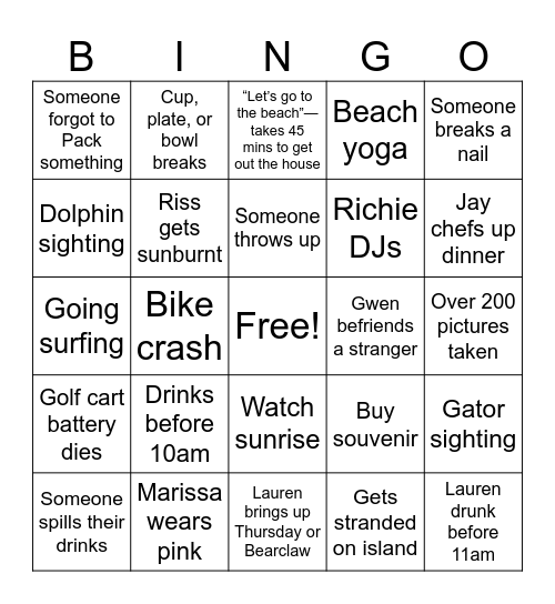 BHI BINGO Card