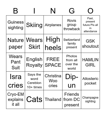 Vanessa Defends her PhD! Bingo Card