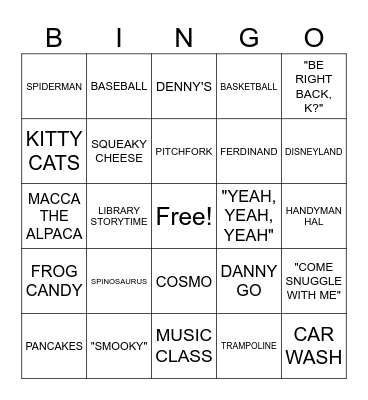 HARMON Bingo Card