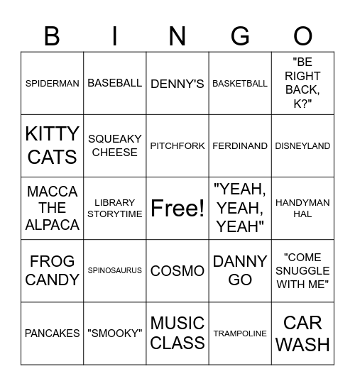 HARMON Bingo Card