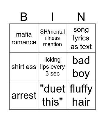 tiktok bf povs 2022 Bingo Card