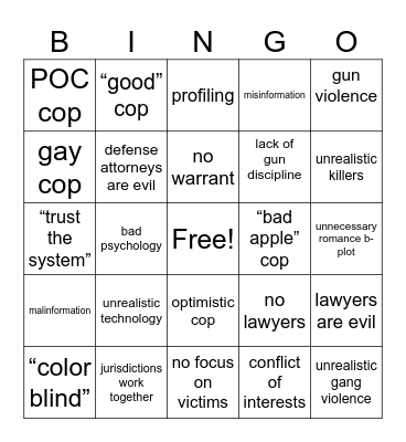 copaganda bingo Card