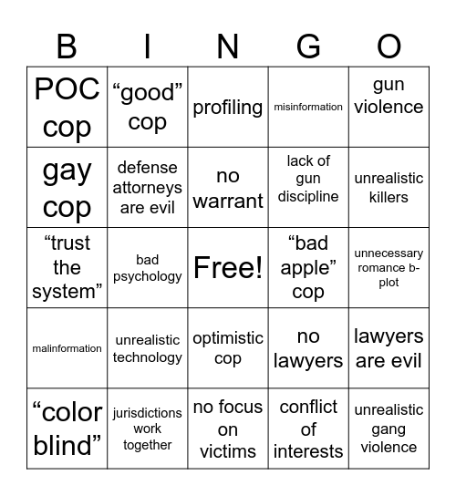 copaganda bingo Card