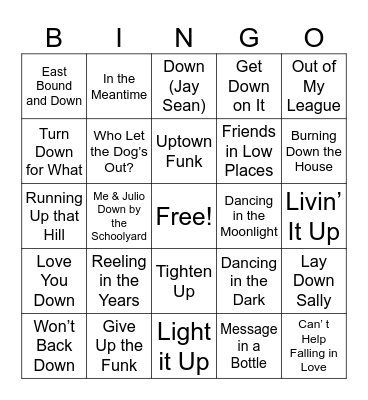 InOutUpDown26 Bingo Card