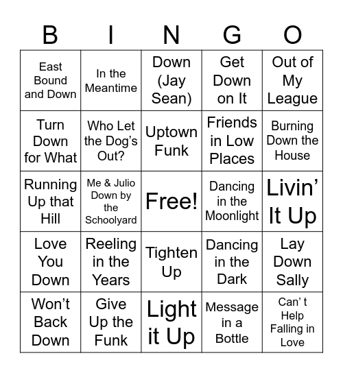 InOutUpDown26 Bingo Card