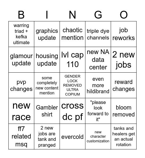 keynote Bingo Card