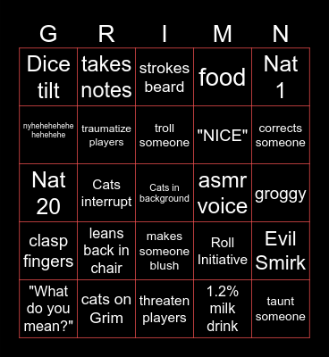 Grimnir Bingo Card