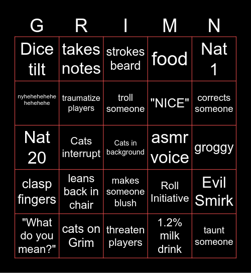 Grimnir Bingo Card